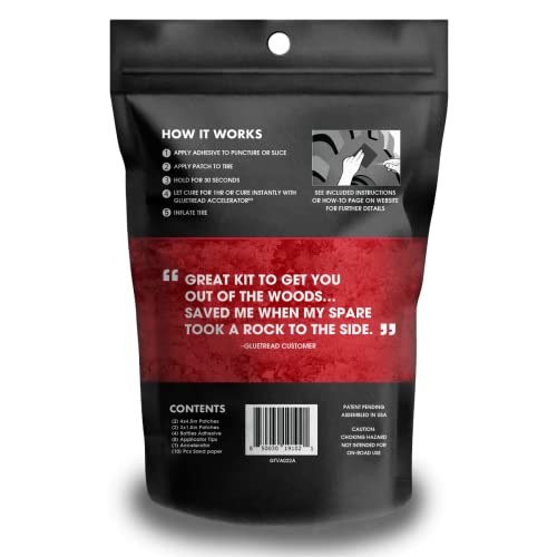 GlueTread 4x4 Sidewall Emergency Tire Repair Kit Puncture Repair