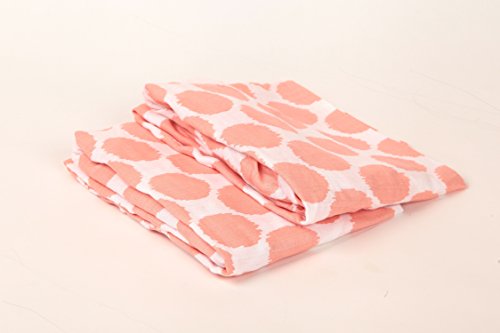 Bacati Ikat Coral Dots 2 Pc Muslin Crib Sheets