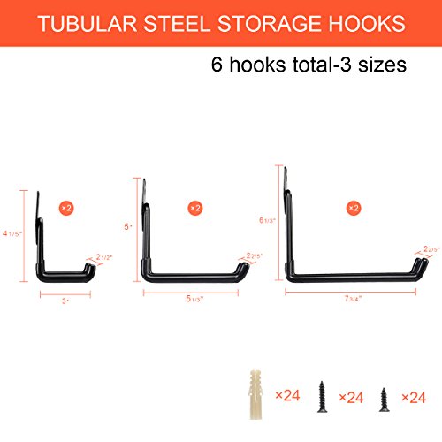 image for Ihomepark Heavy Duty Garage Storage Utility Hooks for Ladders & Tools,
