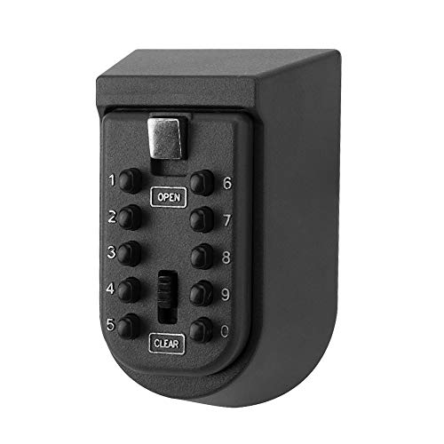 10 Buttons Password Key Lock Box Wall Mount Safe Security Storage Case Organizer Key Storage