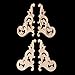 BloomingJS 1 Pair Wood Carved Corner Onlay Applique Frame Decor Furniture Unpainted Home