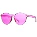 Pro Acme One Piece Design Rimless Sunglasses Ultra-Bold Colorful Mono Block (Pink)