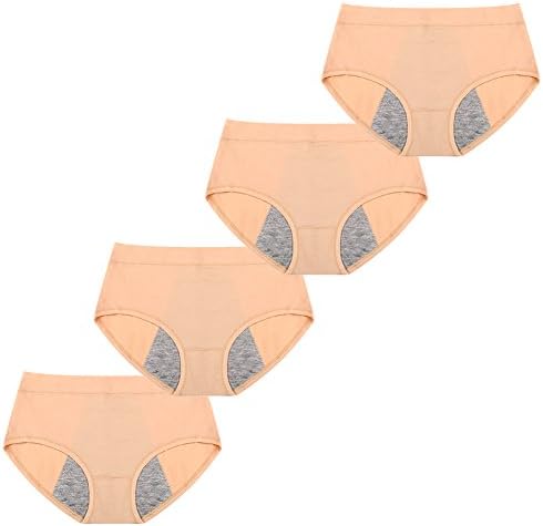 VictorySweety Big Girl's Organic Cotton Period Menstrual Sanitary Protective Panties Underwear Briefs 4 Pieces Size L Yellow