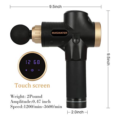 MASWATER Massage Gun Percussion Massager Portable Handheld Deep Multifunctional Muscle Massager 20 Speeds Helps Relieve Muscle Soreness and Stiffness Personal Massage Device