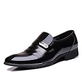 YangXieJiang Mens Patent Leather Tuxedo Dress Shoes Lace up pointed Toe Oxfords