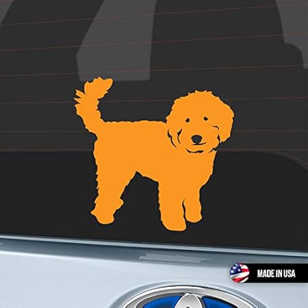 Amazon Labradoodle ステッカー デカール 車用 ラブラドゥードル ラブラドール プードルミックス 犬 わんこ V2 Doodle Orange 車 バイク 車 バイク
