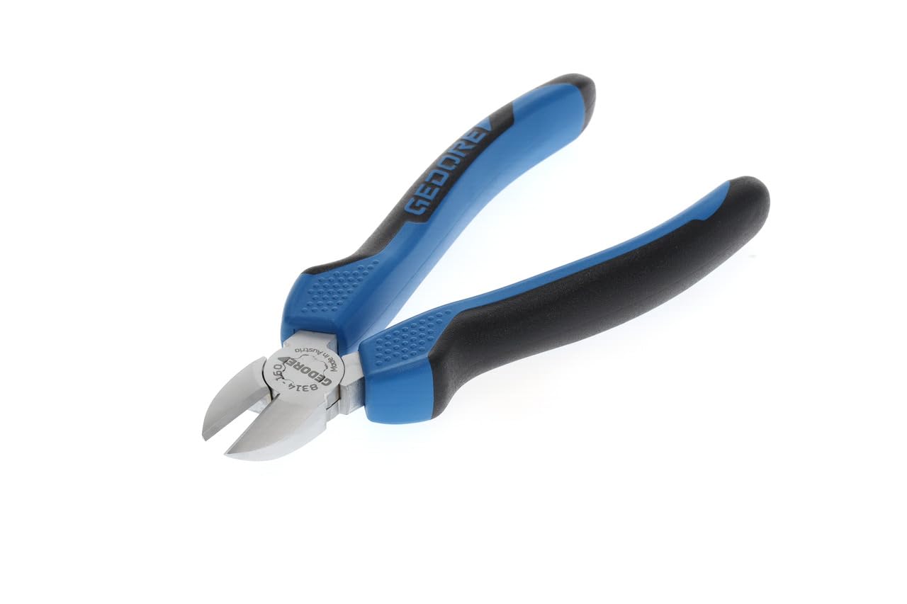 GEDORE Side Cutter for Medium Hard Wire to 1.6 mm Dia., Swedish Pattern, Non-Slip Grips, Hardened, Length 160 mm, 8314-160 JC