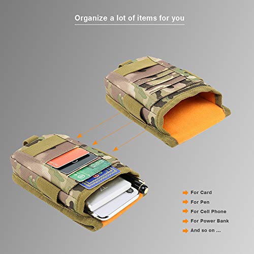 Tactical Molle Phone Pouch Holder Holster 600D Nylon Waist Bag with Belt Clip for iPhone Xs Max XS 8 7 Plus Money Pocket Purse Samsung S8 Plus S7 Edge Plus LG G6/G5 (Black) - Thumbnail 2