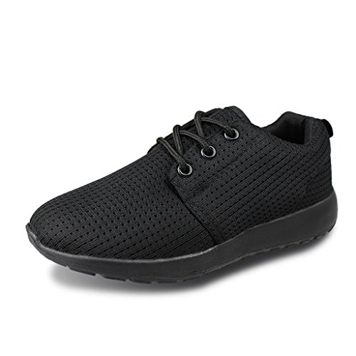 Hawkwell Breathable Lace-up Running Shoes(Toddler/Little Kid/Big Kid),Black Mesh,3.5 M US Big Kid