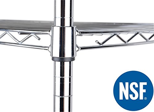 eeZe Rack ETI-006-P 5-Tier HEAVY DUTY Steel Wire Chrome Shelving, Storage Rack, NSF CERTIFIED, 30x14x60-inches (Chrome) (NEW) - Thumbnail 2