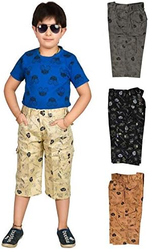 Softy Jeans 3/4 Dyed Print Capri for Kids in Multi Color_5 to 11 Years