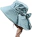 Ls Lady Womens Summer Flap Cover Cap Cotton Anti-UV UPF 50+ Sun Shade Hat With Bow. Adjustable Hat