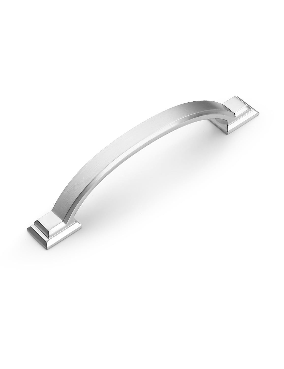 Photo 1 of Mengico 5 Pack 4 Inch (102mm) Satin Nickel Cabinet Pulls - Brushed Nickel Zinc Alloy Drawer Handles for Kitchen Cabinets & Dressers, Durable Arch Cabinet Hardware