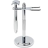 Bigfoot Shaves | Double-Edge Single Blade Safety Razor with Stand | Classic Razor | Smooth Shave without Razor Burns | Essential Men’s Grooming Product | Excellent Gift Idea | Silver