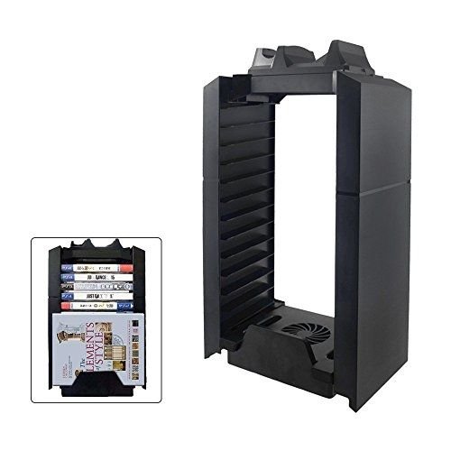 Anrain PS4 / PS4 Slim / PS4 Pro Vertical Stand Cooling Fan with Game Storage Tower - Thumbnail 2