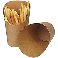 KINGZHUO 50 Pcs French Fries Holder 14oz Disposable Take-out Party Baking Waffle Paper Popcorn Boxes Sandwich Kraft…