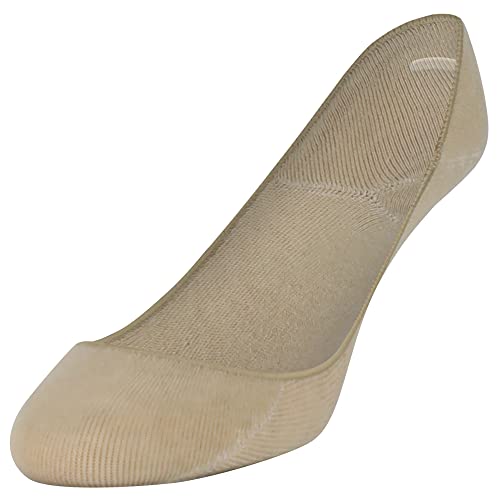 Peds Women's Padded Super Low Cut No Show Socks, 6Pairs, Nude, Shoe