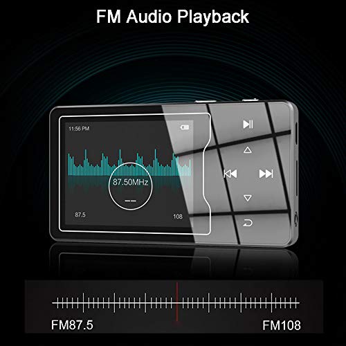 MP3/MP4 Player, 16GB Bluetooh Music Player 2.4" Large Screen Hi-Fi Stereo Sound Music Player with Touch Buttons Support FM Radio, Voice Recorder, Video Play, Text Reading(Wired Headphones Included)