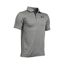 Under Armour Boys' Match Play Polo, True Gray Heather/Black, Youth X-Small