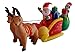 8.5 Foot Long Christmas Inflatable Santa Claus & Penguin on Sleigh Pulled by 2 Reindeer