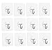 Ninth Five Adhesive Hooks for Hanging Wall Hooks, 22lb Strong Sticky Ceiling Door Hooks, Stainless Steel Transparent Towel Coat Hooks for Home Bathroom Kitchen Outdoor (12)