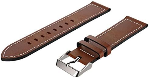 MotionX Replacement thread Leather Watch Strap Band for Samsung Smart Watch Gear S3 Frontier (Brown) (Brown)