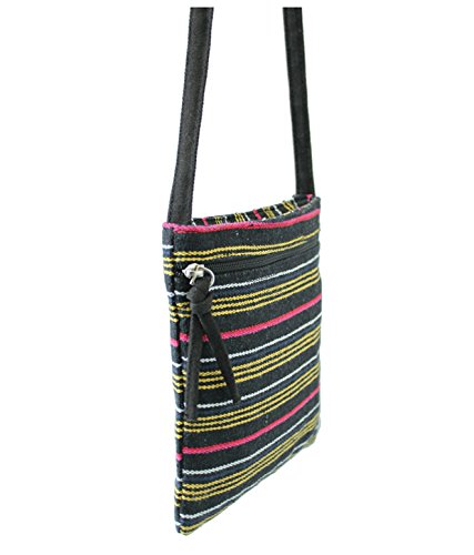 anekaant kuttu striped women cotton sling bag
