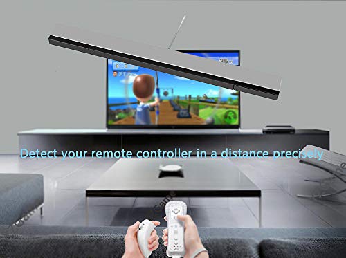 Wii Sensor Bar Replacement, Infrared Ray Motion Sensor Bar for Nintendo Wii/ Wii U Console -Black & Silver