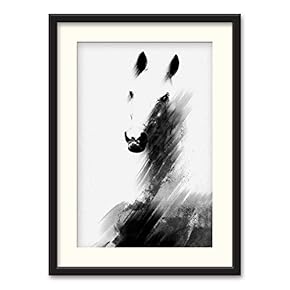 Black Paper Framed Canvas Wall Art for Living Room, Bedroom Horse Theme Canvas Prints for Home Decoration Ready to Hanging - 23x31 inches