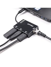 USB tipo C (USB 3.1) a 3 puertos USB 3.0 Hub con 10 100 1000 Mbps, o 1 Gigabit Ethernet adaptador de red para Macbook Pro 2016, Chromebook Pixel, iMac, Surface Book 2, Dell XPS 13 15 o puerto USB C...