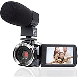 Camcorder Camera,Kimire HD 1080P Camera With Microphone Remote Control Infrared Night Vision 3.0 Inch 270 Degree Rotation Screen 24 MP Megapixels 16XPowerful Digital Zoom Video Recorder(3051STR-Black)