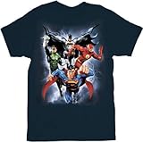 Justice League Of America Men's The Coming Storm T-shirt Navy