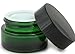 Vivaplex, 12, Green, 15 ml, Round Glass Jars, with Inner Liners and black Lids