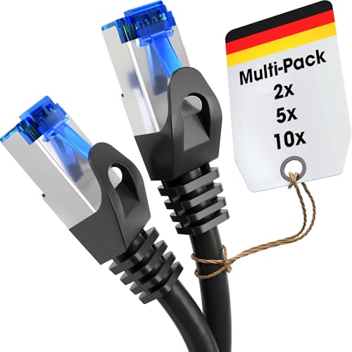 KabelDirekt – LAN-/Netzwerkkabel – 5x10m – Gigabit, RJ45, Silber