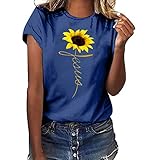 WUAI-Women T-Shirts,Casual Short Sleeve Sunflower