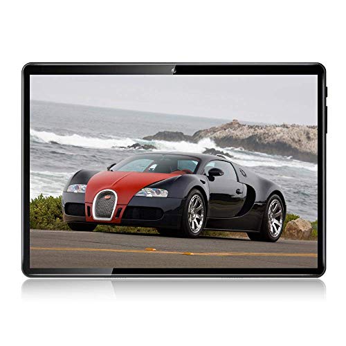 10 inch Google Android 8.1 Tablet Unlocked Pad with Dual SIM Card Slot 2.5D Curved Glass Touch Screen 4GB RAM 64GB ROM 3G Phablet Built-in Bluetooth WiFi GPS Tablets (Metallic Black)