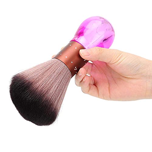Hair Sweep, Portable Soft Barber Neck Face Duster Brush Hair Dust Cleaning Sweeping Brush(Pink)