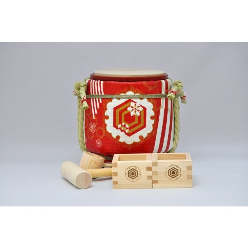 Mini Kagami Biraki Set: Special Sake Set for Celebrations Long Life & Happiness