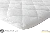 Pack n Play Mattress Pad Cover - Waterproof Ultra Soft Bamboo Rayon by Margaux May - Fits Pack N Play, Dream on Me, Playard Foldable Mattresses. Dryer Safe, Quiet, Breathable 27 x 39 inches