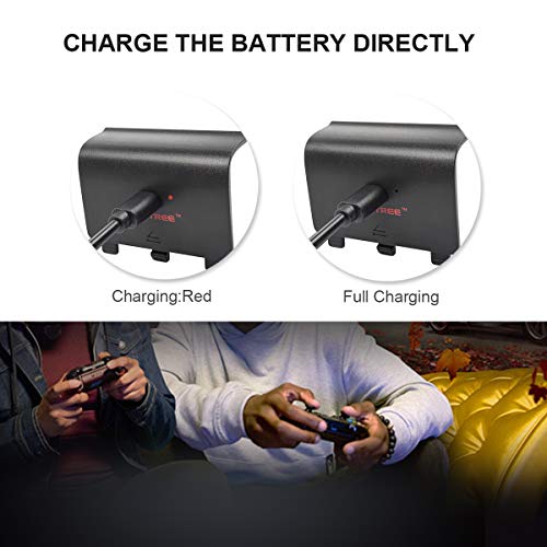 Powtree 2 Pack Ni-MH Rechargeable Battery for Xbox One/Xbox One S 