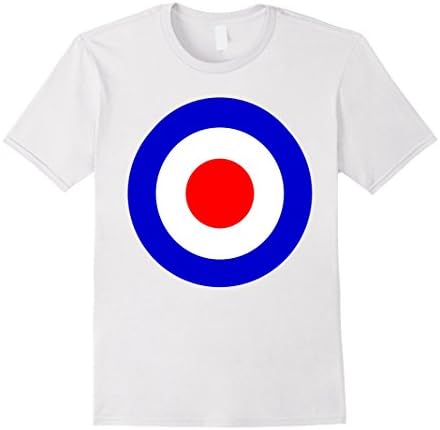 Men's Classic Mod Target Pop Art Scooter Sixties T-Shirt Large White