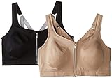 Playtex Women's Play It Up The Zipster 2-Pack, Black/Nude, Medium