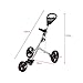 TOMSHOO Golf Cart Foldable 3 Wheels Push Cart Aluminum Pull Cart Trolley with Footbrake System Beverage Holder