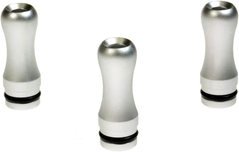 Armerah Baton 510 Drip Tip eCig Mouthpiece Short/Narrow Aluminium/Solid 3 Pack Silver