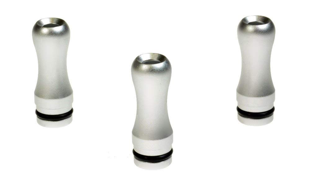 Armerah Baton 510 Drip Tip eCig Mouthpiece Short/Narrow Aluminium/Solid 3 Pack Silver