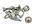 Freshwater Cultured Pearl in Oyster Set (5-7 mm) Rhodium Plated Dolphin Necklace + Stainless Chain 18