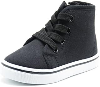 Blue burry EASY21 toddler high top canvas shoes Sneakers JR-85F,Black,Size 9