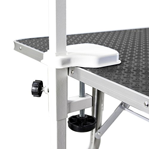 Flying Pig Grooming Medium Stainless Steel Frame Foldable Dog Pet Table, 38" by 22", Black