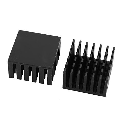 uxcell 4Pcs 25mm x 25mm x 15mm Aluminum Heatsink Heat Diffuse Cooling Fin Black