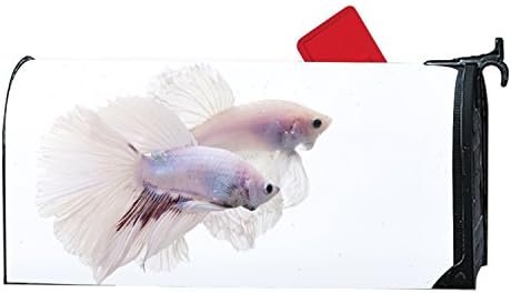 XPNiao Magnetic Garden Yard Mailbox Cover Two Pure White Betta Fish